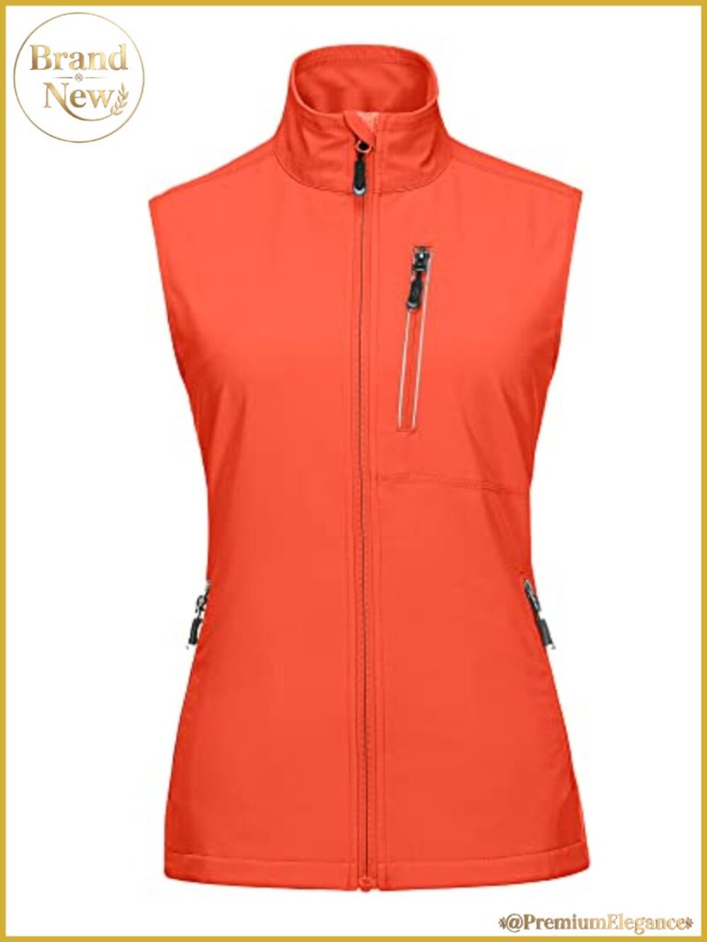 Women's Lightweight Running Vest with 6 Pockets Windproof